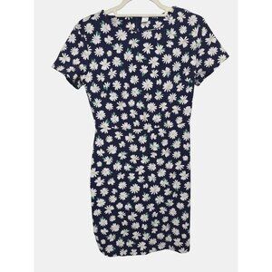 Old Navy Dress Womens Size S Daisy Flower Floral Navy Blue Short Sleeve Mini